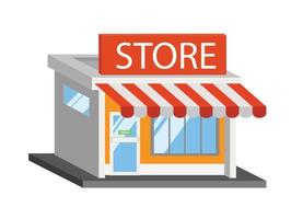 Store building  flat decorative icons isolated vector illustration