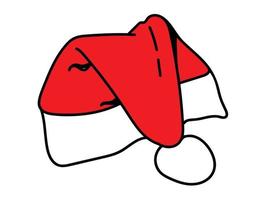 gorro de navidad sobre fondo aislado vector