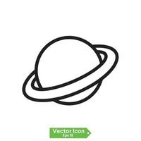 Planets linear icons isolated universe concept vector