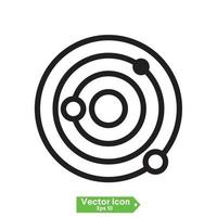 Planets linear icons isolated universe concept vector