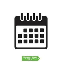 icono de calendario móvil web plana aislada vector