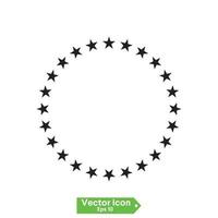 comienza en el icono de círculo. Estrellas en círculo icono ilustración vectorial diseño gráfico vector