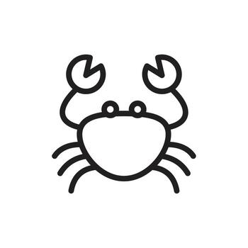 Crab vector icon. crab sign on background. crab icon for web and app