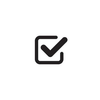 Check Mark Icon Vector in Square Line