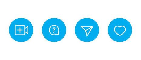 Live Video Icons of Social Media. Request to Join, Question, Share, and Like Icon Vector