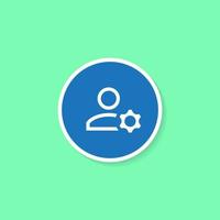 Manage Account Icon Vector. Avatar with Gear Sign Symbol vector