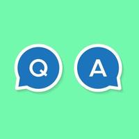 Question and Answer Icon Vector in Flat Style. Q and A Sign Symbol