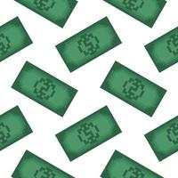 dollar bill seamless pattern in pixel style vector