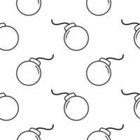 bomb outline seamless pattern vector