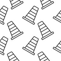 traffic cone outline seamless pattern vector