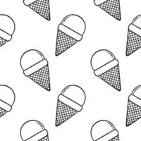 ice cream hand drawn seamless pattern 2 vector