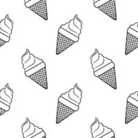ice cream hand drawn seamless pattern vector