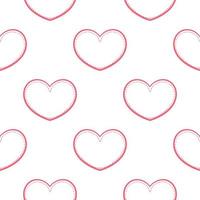 pink heart seamless pattern in dotted line style 3 vector