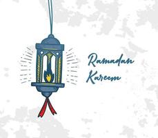 sketch hand drawn style of Ramadhan kareem mubarak lantern lamp illustration vector