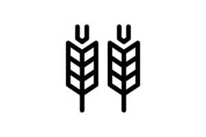 Rice Icon Agriculture Line Style Free vector