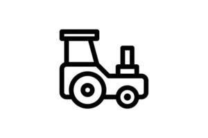 Road Roller Agriculture Line Style Free vector