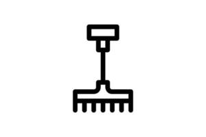 Rake Icon Agriculture Line Style Free vector