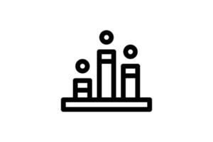 Bar Chart Icon Startup Line Style Free vector