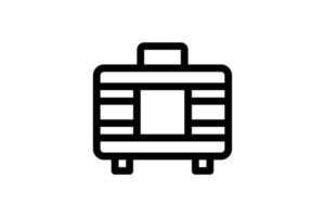 Suitcase Icon Startup Line Style Free vector