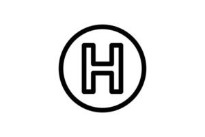 Helipad Icon Transportation Line Style Free vector