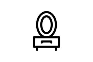 icono de tocador estilo de línea de dormitorio gratis vector