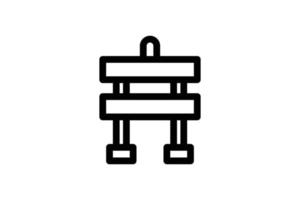 Barricade Barrier Icon Traffic Line Style Free vector