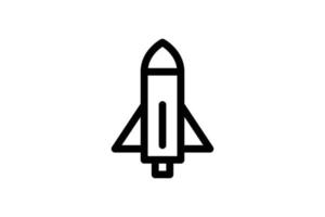 Rocket Icon Startup Line Style Free vector