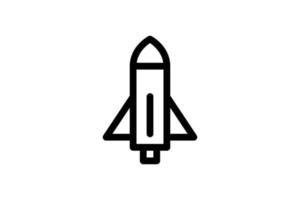 Rocket Icon Startup Line Style Free vector