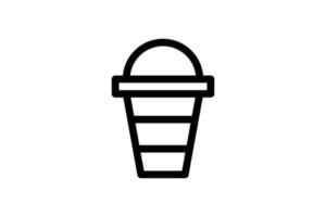 icono de taza de café estilo de línea de cocina gratis vector