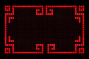 Chinese red rectangle frame geometric shape vector design.