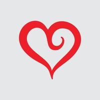 vector de icono de corazón. símbolo de amor perfecto. signo del día de san valentín, emblema aislado en fondo blanco, estilo plano para diseño gráfico y web,