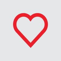 vector de icono de corazón. símbolo de amor perfecto. signo del día de san valentín, emblema aislado en fondo blanco, estilo plano para diseño gráfico y web,