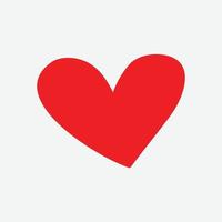 vector de icono de corazón. símbolo de amor perfecto. signo del día de san valentín, emblema aislado en fondo blanco, estilo plano para diseño gráfico y web,