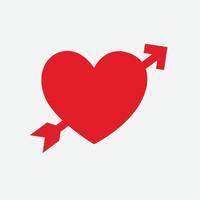 vector de icono de corazón. símbolo de amor perfecto. signo del día de san valentín, emblema aislado en fondo blanco, estilo plano para diseño gráfico y web,