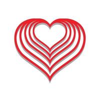 vector de icono de corazón. símbolo de amor perfecto. signo del día de san valentín, emblema aislado en fondo blanco, estilo plano para diseño gráfico y web,