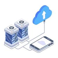 Client server in isometric style icon, blockchain technology vector