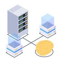 Client server in isometric style icon, blockchain technology vector