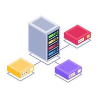 Client server in isometric style icon, blockchain technology vector