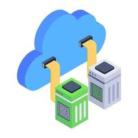 Client server in isometric style icon, blockchain technology vector