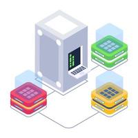 Client server in isometric style icon, blockchain technology vector