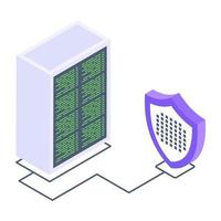 Client server in isometric style icon, blockchain technology vector