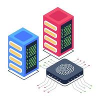 Client server in isometric style icon, blockchain technology vector