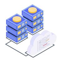 Client server in isometric style icon, blockchain technology vector