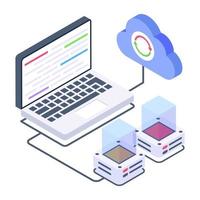 Client server in isometric style icon, blockchain technology vector