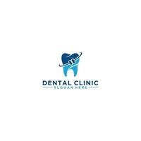 plantilla de logotipo de clínica dental en fondo blanco vector