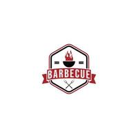 plantilla de logotipo de barbercue en fondo blanco vector