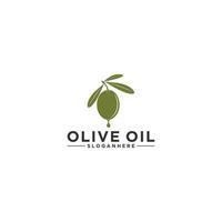 plantilla de logotipo de aceite de oliva en fondo blanco vector