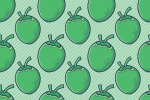 coconut fruit seamless pattern illustration vector