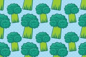 broccoli vegetable seamless pattern illustration vector