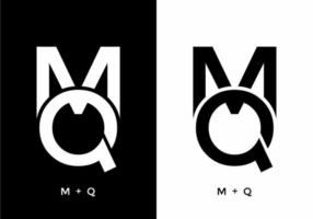 Black and white color of MQ initial letter vector